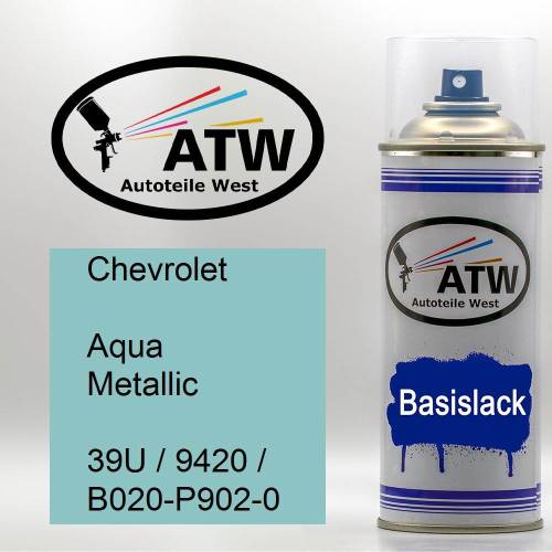 Chevrolet, Aqua Metallic, 39U / 9420 / B020-P902-0: 400ml Sprühdose, von ATW Autoteile West.